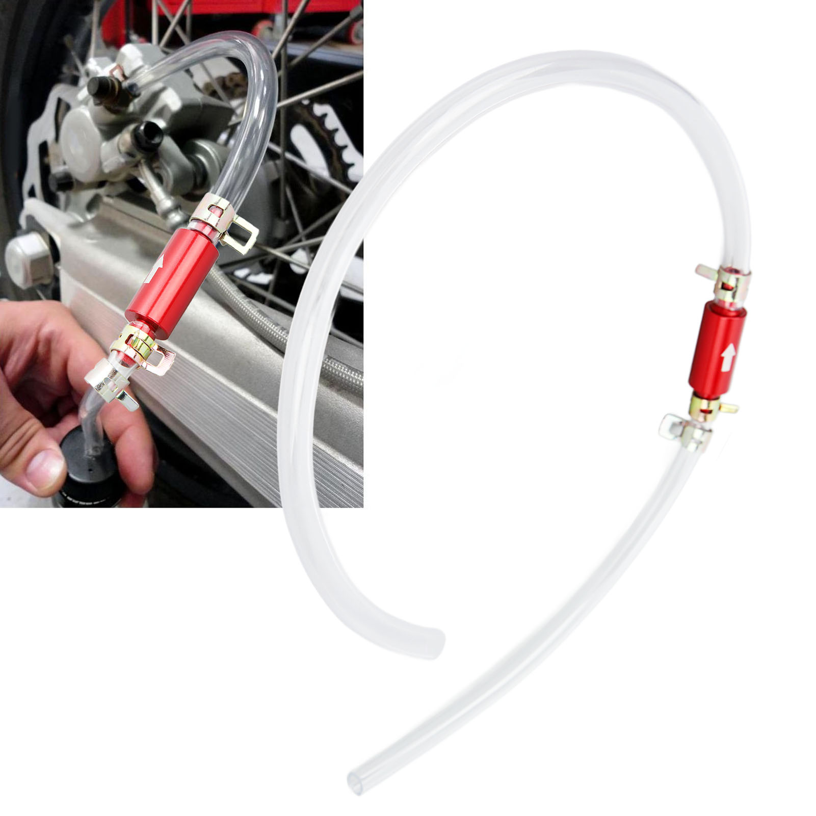 Brake Bleeder Kit - 2개 브레이크 블리더 호스 6MM 단방향