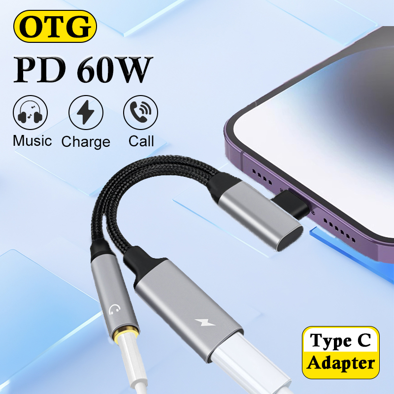 Transmission Jack Adapter - OTG 초고속 충전 오디오 Aux 어댑터,