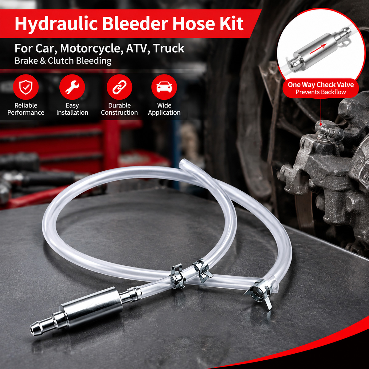 PINMOAP 브레이크 블리딩 호스(일방향 밸브 포함) - Brake Bleeder Kit 리뷰 및 가격